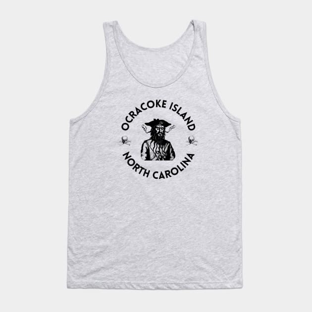 Blackbeard on Ocracoke Tank Top by Trent Tides